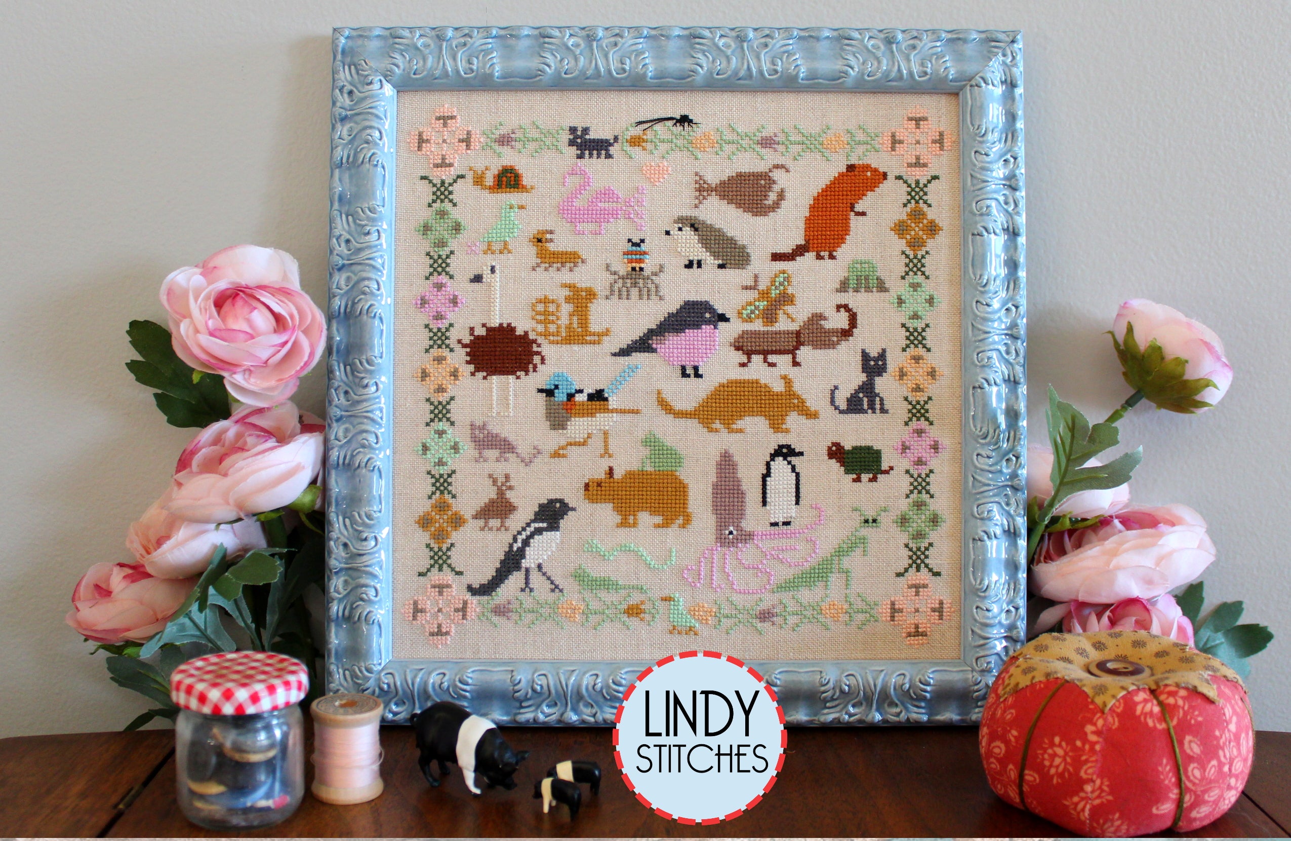 Funky Menagerie Cross Stitch Pattern by Lindy Stitches