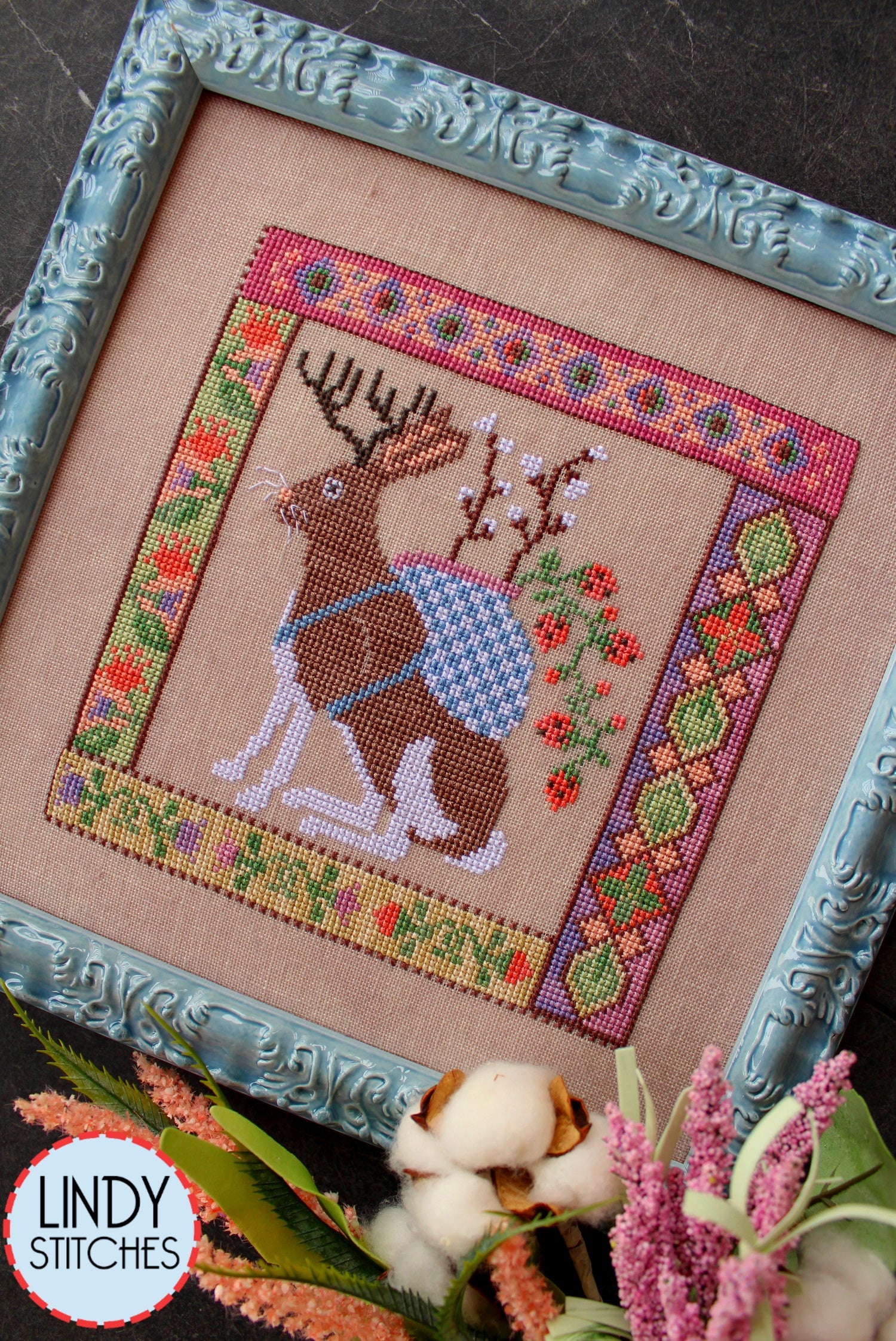 Jackalopian Tapestry Cross Stitch Pattern by Lindy Stitches