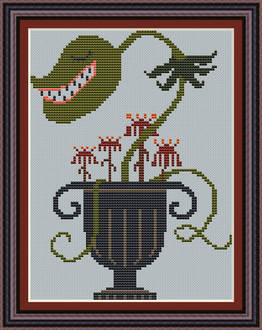 Little Urn of Horrors Free Cross Stitch Pattern