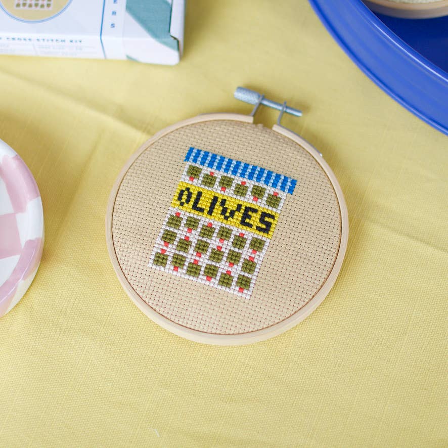 Olives Cross Stitch Kit Beginner Friendly