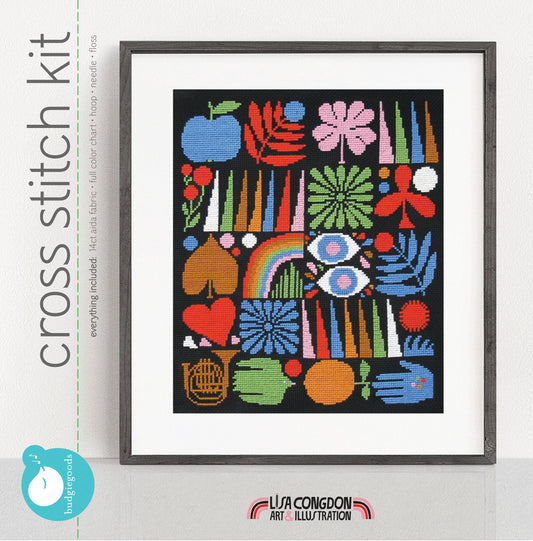 Joyful Grid Lisa Congdon Cross Stitch Kit