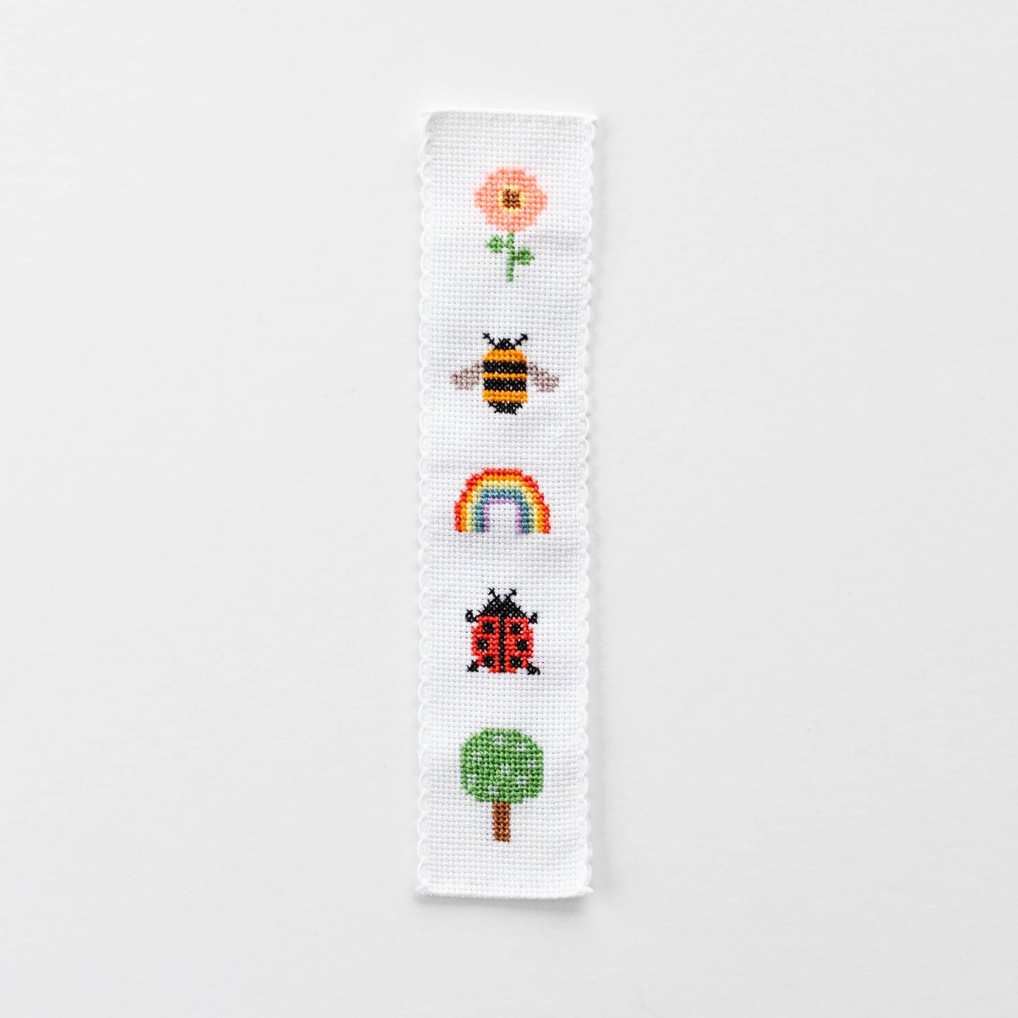 Nature Rainbow Cross Stitch Bookmark Kit Beginner Friendly