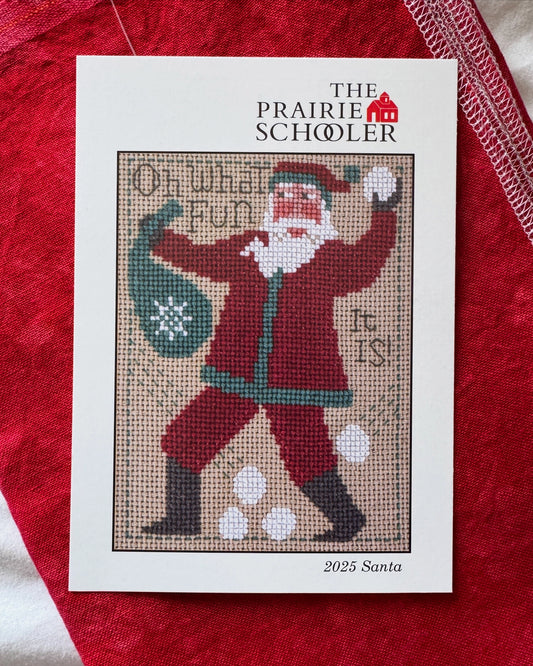 PREORDER 2025 Prairie Schooler Santa Cross Stitch Pattern Nashville Market