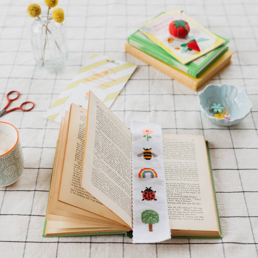 Nature Rainbow Cross Stitch Bookmark Kit Beginner Friendly