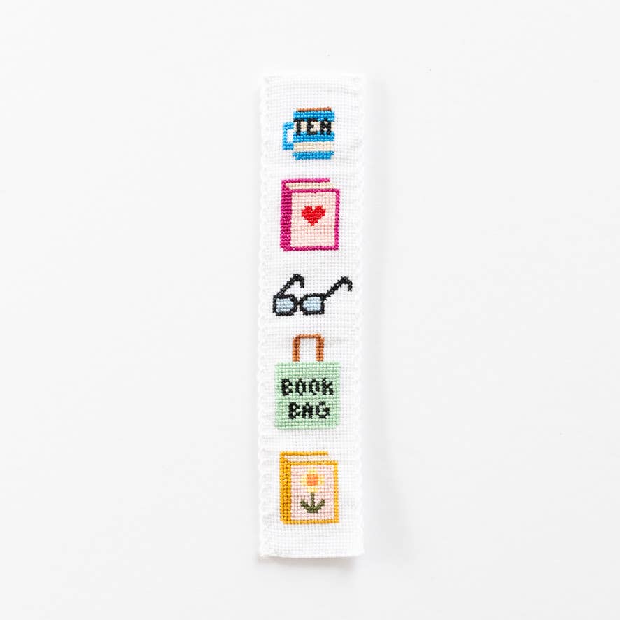 Bookish Cross Stitch Bookmark Kit Beginner Friendly