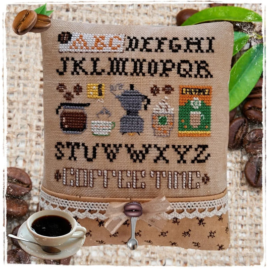 ABC of Coffee Cross Stitch Pattern with Charms by Fairy Wool in the Wood