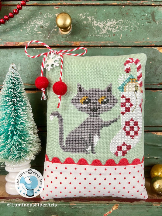 A Purr-fect Christmas Cross Stitch Pattern by Luminous Fiber Arts