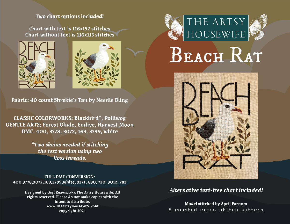 Beach Rat The Artsy Housewife Cross Stitch Pattern