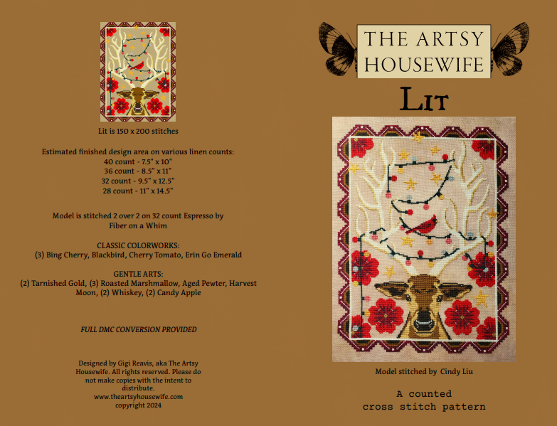 PREORDER Lit Cross Stitch Pattern by The Artsy Housewife