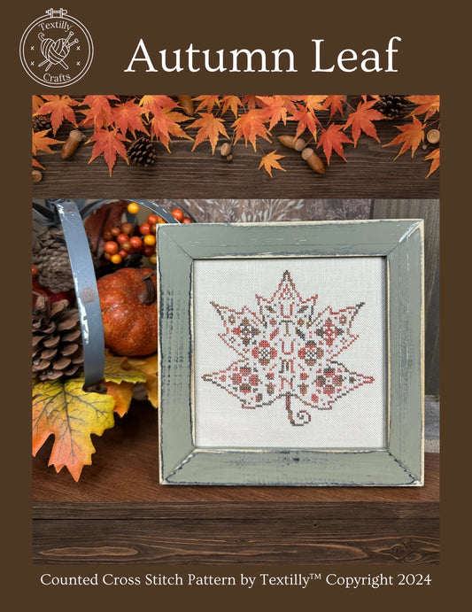 Autumn Leaf Cross Stitch Pattern Set by Textilly Crafts