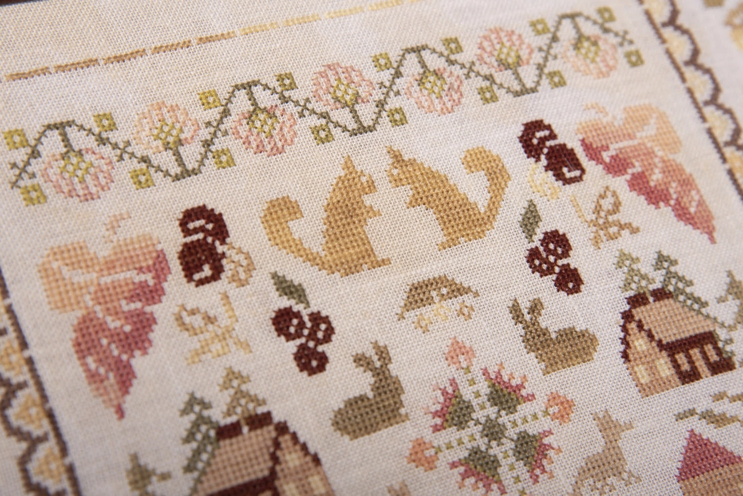 Autumn Band Sampler Cross Stitch Pattern by Samplers and Primitives