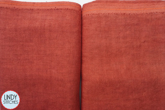 32 count AZTEC RED Belfast Linen by Weeks Dye Works (Zweigart Base)