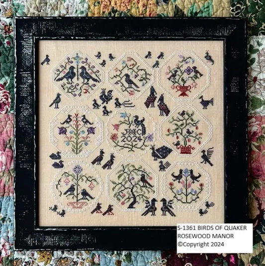 Birds Of Quaker Cross Stitch Pattern by Rosewood Manor