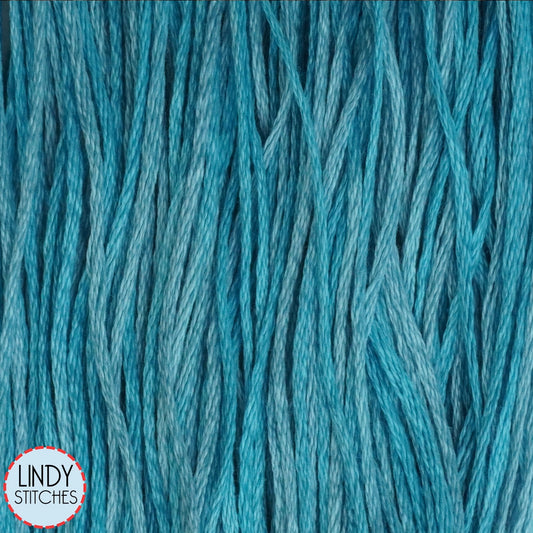 Blue Topaz Weeks Dye Works Floss Hand Dyed Cotton Skein 2118