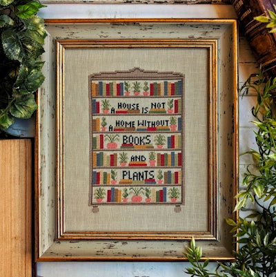 PREORDER Books and Plants cross stitch pattern by Puntini Puntini Nashville Market