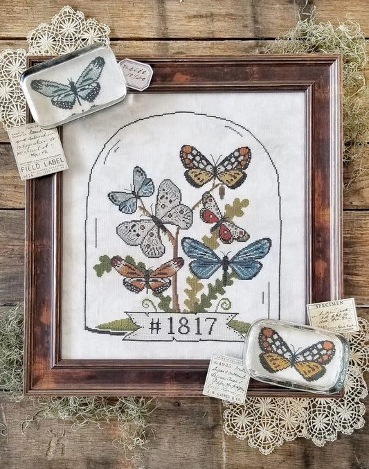 Butterfly Cloche Hello from Liz Mathews Cross Stitch Pattern