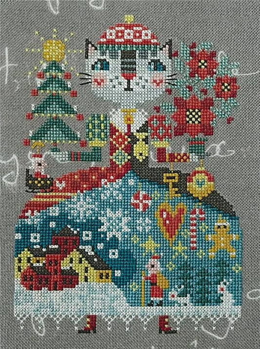 Christmas Cat Barbara Ana Cross Stitch Pattern