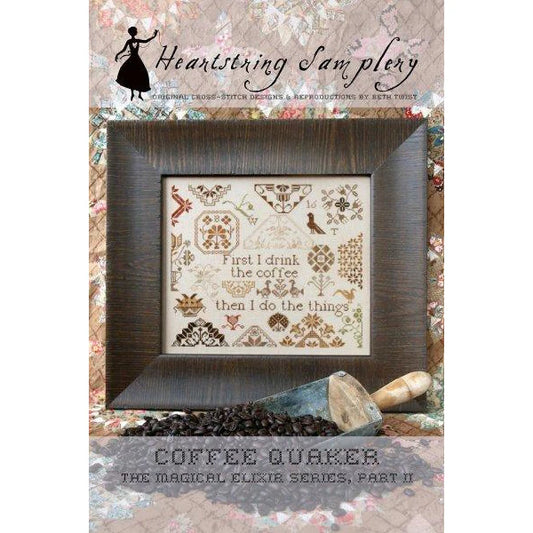 Coffee Quaker Cross Stitch Pattern by Heartstring Samplery