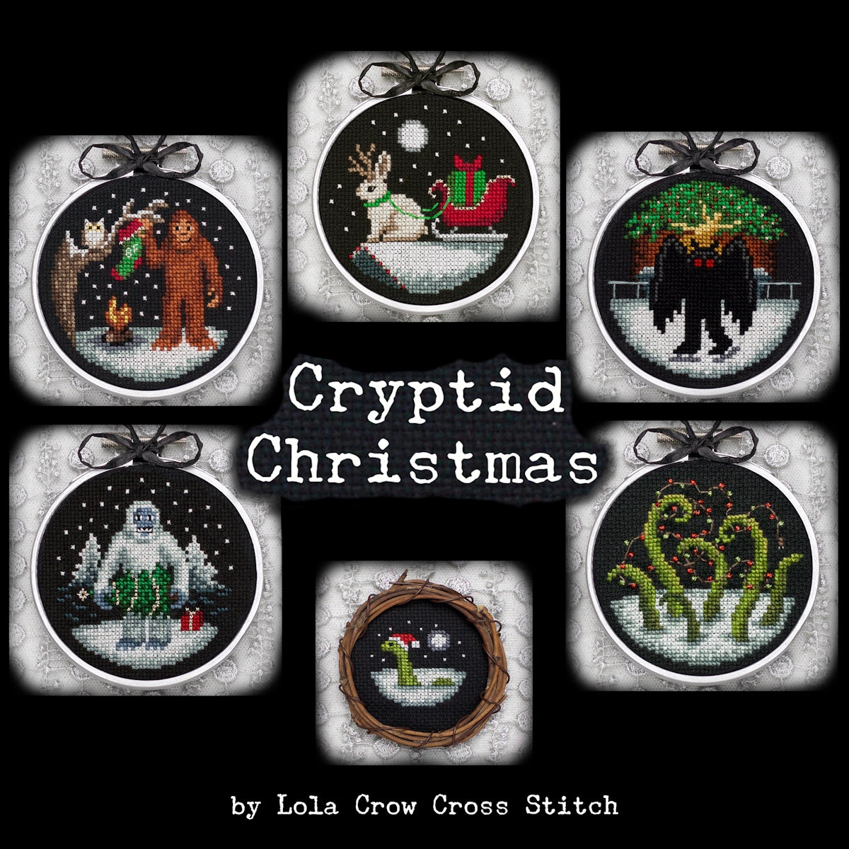 Cryptid Christmas Pattern by Lola Crow Cross Stitch