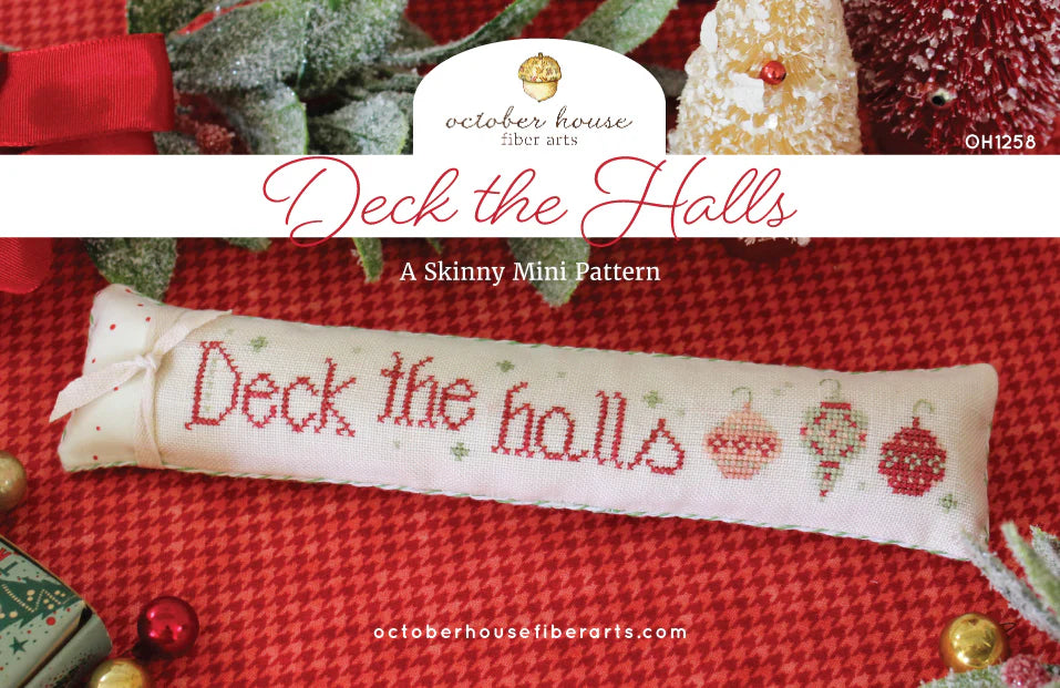 Deck the Halls Cross Stitch Pattern by October House Fiber Arts