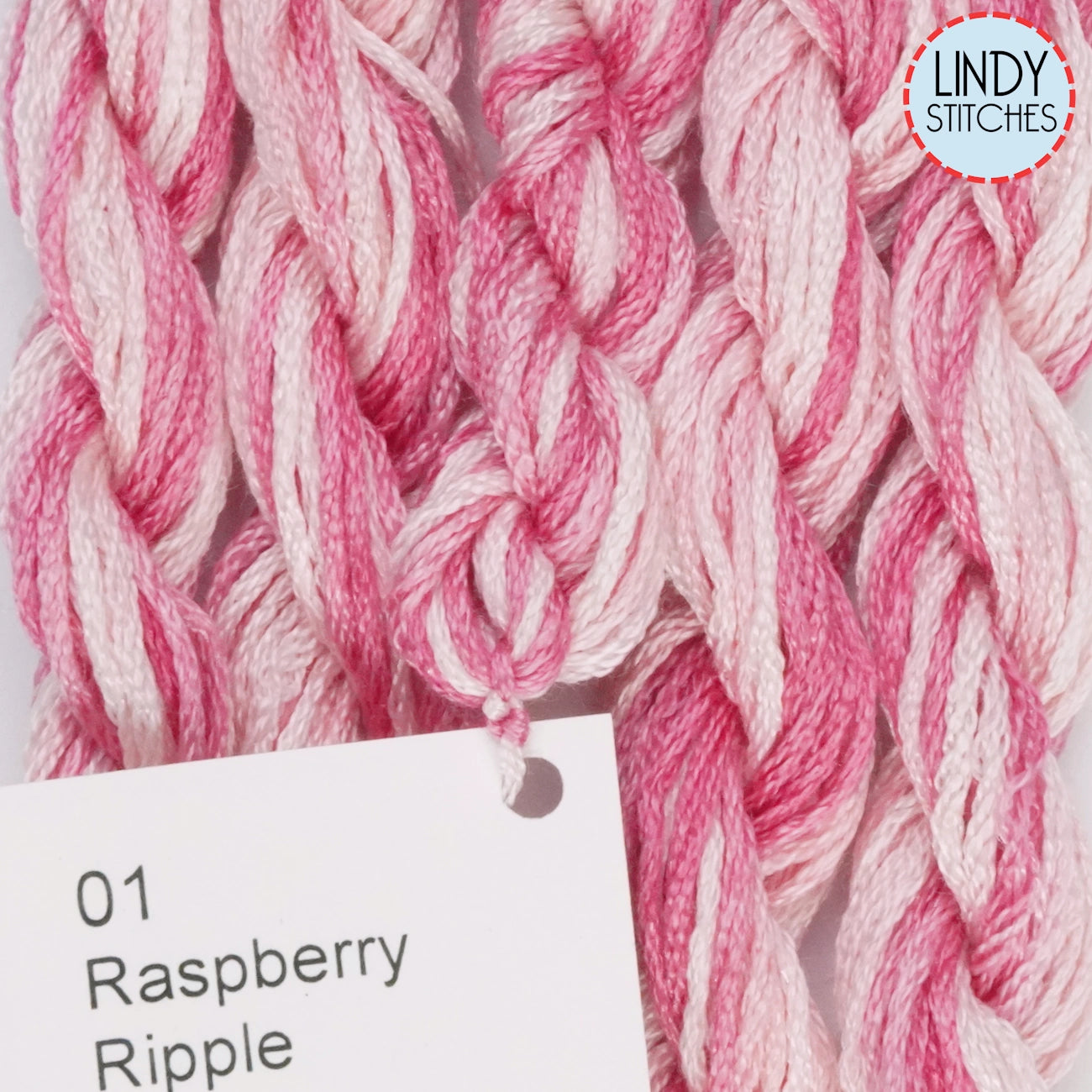 Raspberry Ripple Dinky Dyes Silk Floss 01