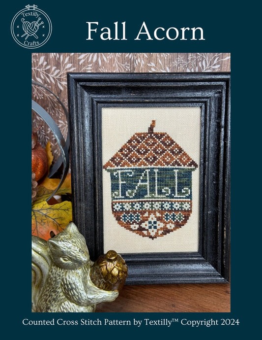 DRAFT Fall Acorn Cross Stitch Pattern Set by Textilly Crafts