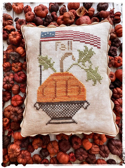 Fall Flag by Lucy Beam Cross Stitch Pattern