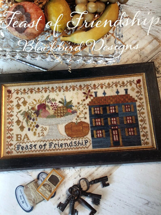 Feast of Friendship Cross Stitch Pattern by Blackbird Designs Physical Copy