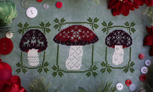 Festive Fungi by Sprouting Lupine Cross Stitch Pattern