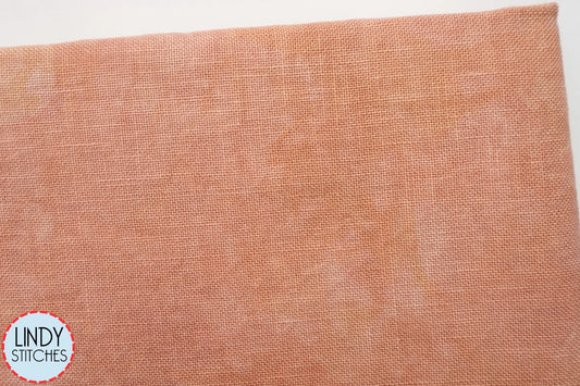 32 count Persimmon Belfast Linen Fiber on a Whim Hand Dyed Cross Stitch Fabric