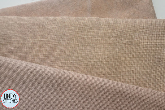 40 Count Baked Clay Hand Dyed Newcastle Linen by Fox and Rabbit