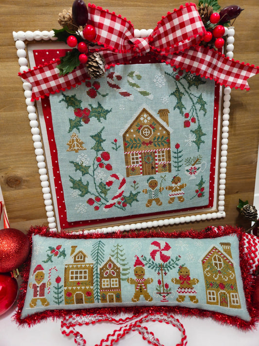 Gingerbread Village Set Quaint Rose Needlearts Cross Stitch Pattern