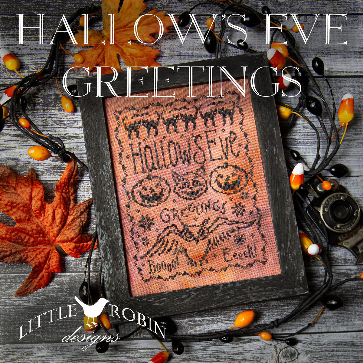 Hallow's Eve Greetings Cross Stitch Pattern by Little Robin Designs