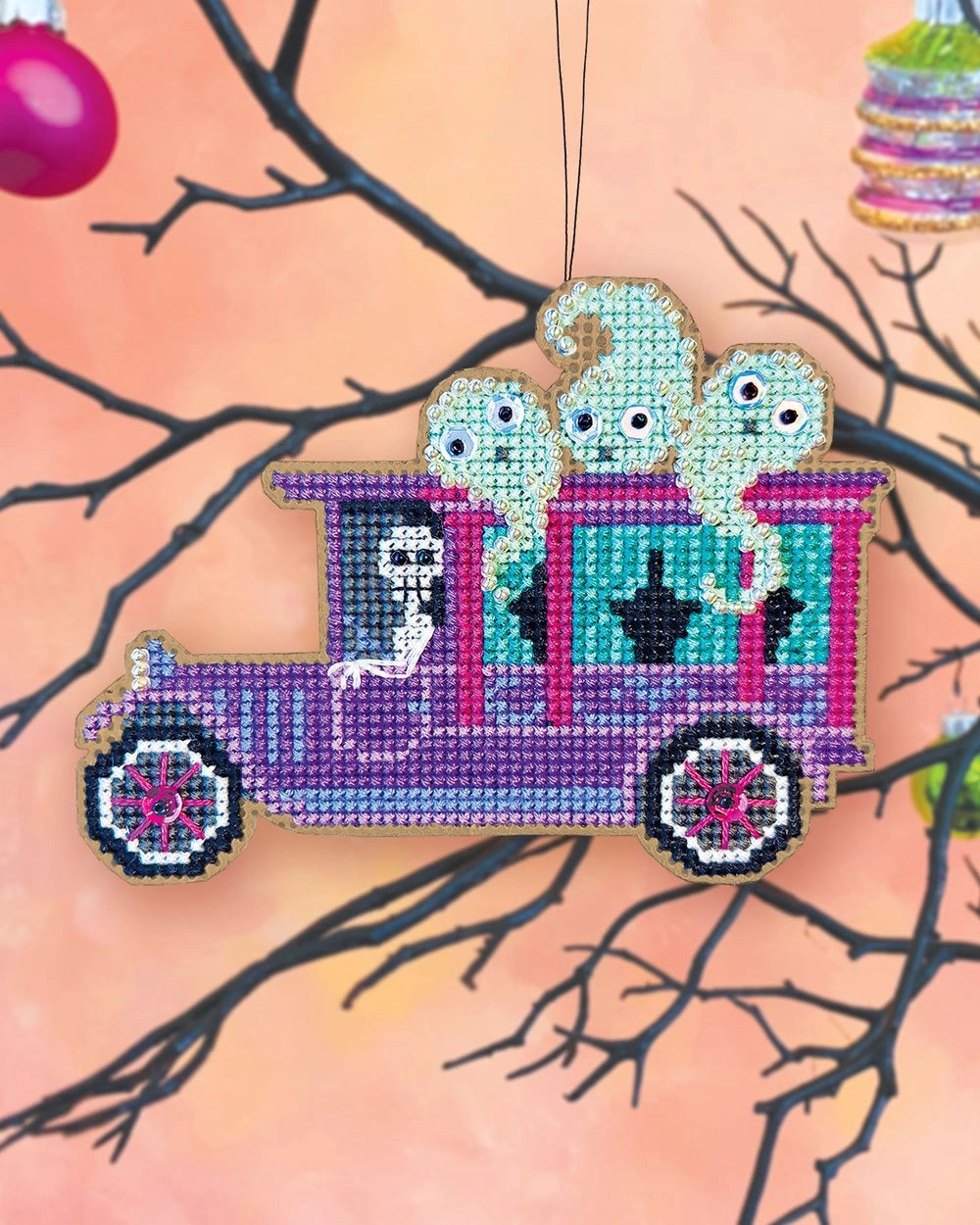 Haunted Hearse Satsuma Street Cross Stitch Ornament Kit