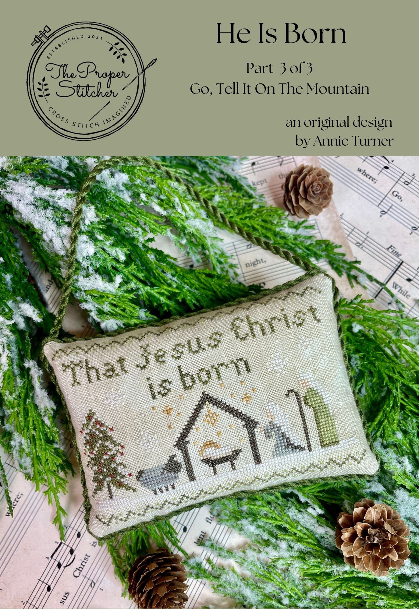 He is Born Cross Stitch Pattern by The Proper Stitcher