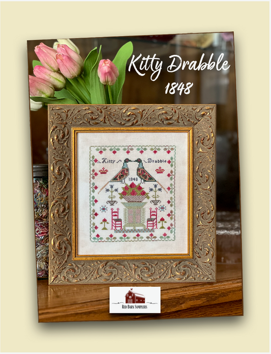 PREORDER Kitty Drable by Red Barn Samplers Cross Stitch Pattern Nashville Market