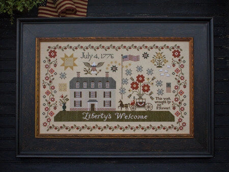 Liberty's Welcome Plum Street Samplers Cross Stitch Pattern