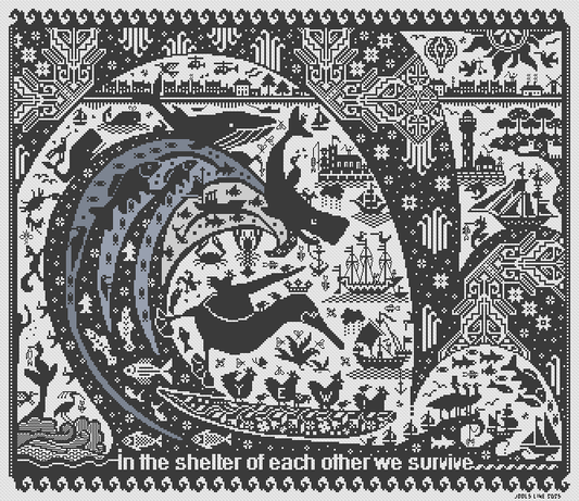 The Seventh Wave Cross Stitch Pattern by Long Dog Samplers