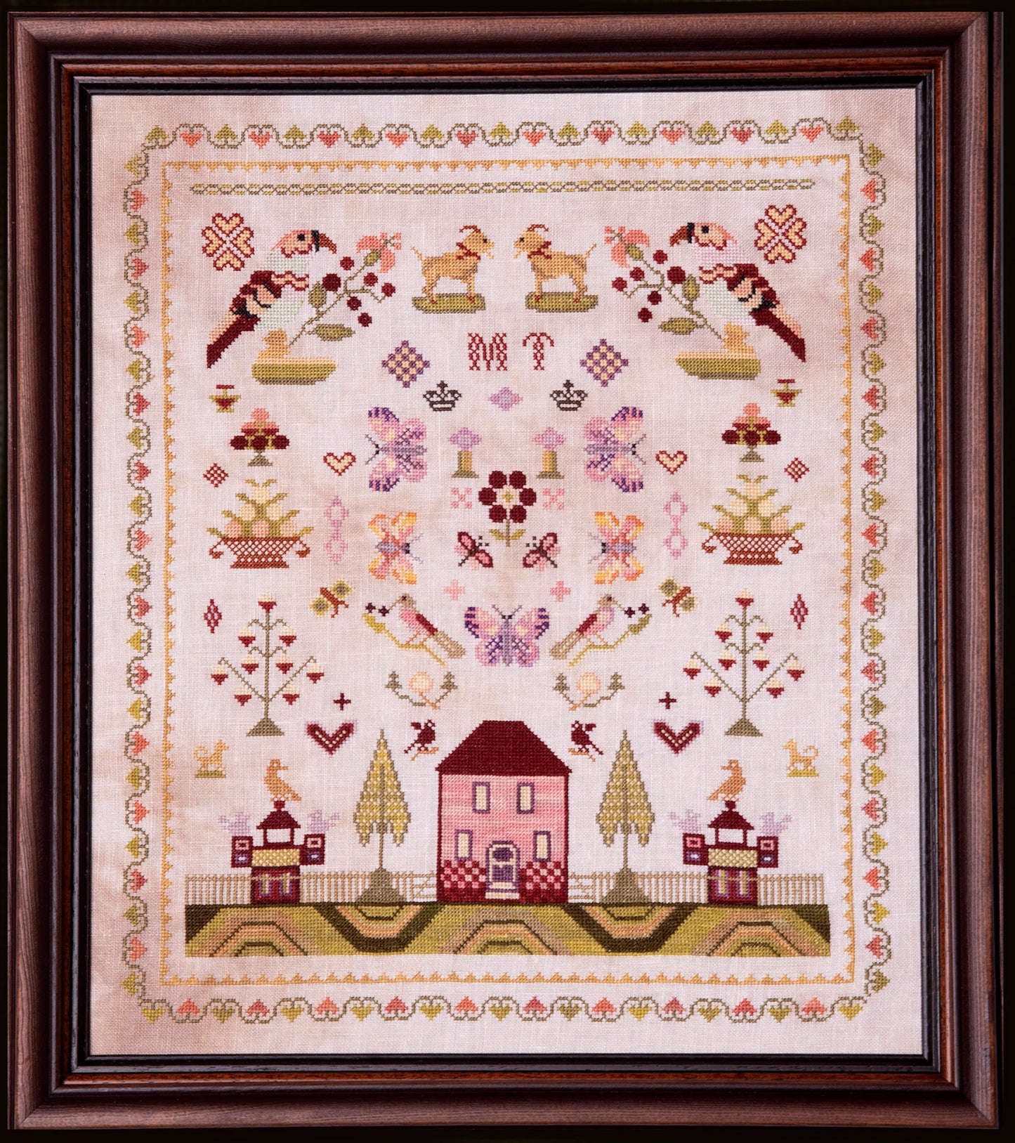 PREORDER M. T. The Butterfly Sampler Cross Stitch Pattern by Samplers and Primitives Nashville Market