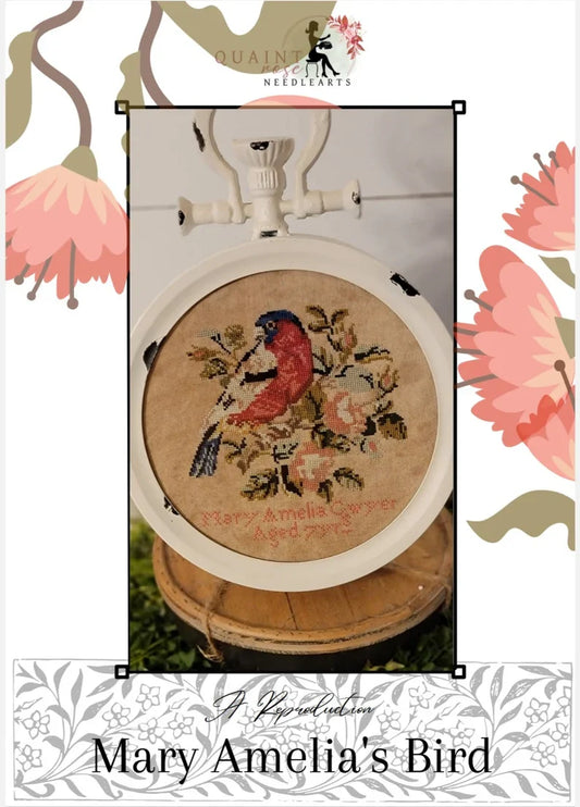 Mary Amelia's Bird Quaint Rose Needlearts Cross Stitch Pattern