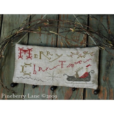 Merry Christmas Hanging Sampler  by Pineberry Lane Cross Stitch Pattern