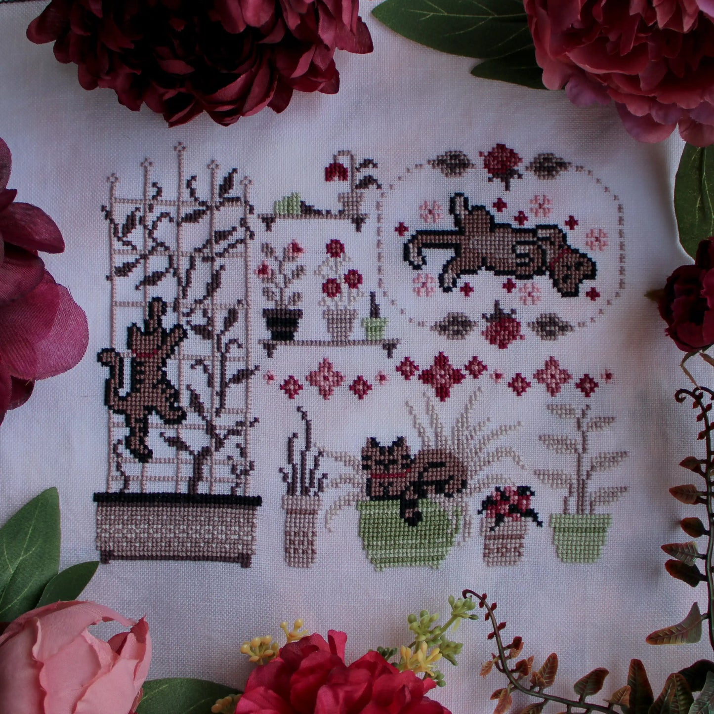 Mischief in the Garden by Sprouting Lupine Cross Stitch Pattern