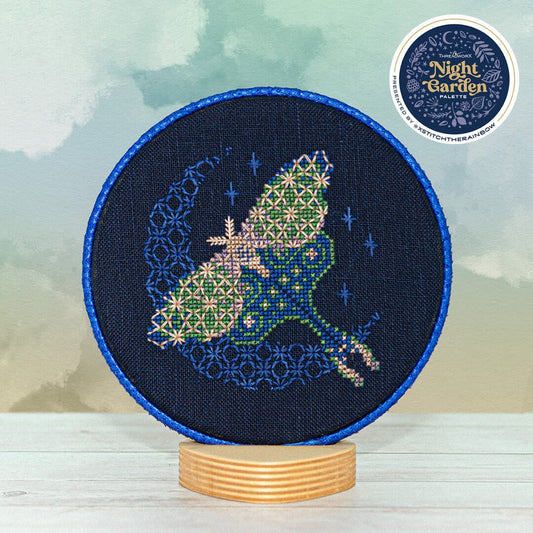 PREORDER Moonlit Moth ThreadworX Night Garden Palette Cross Stitch Pattern by Counting Puddles Nashville Market