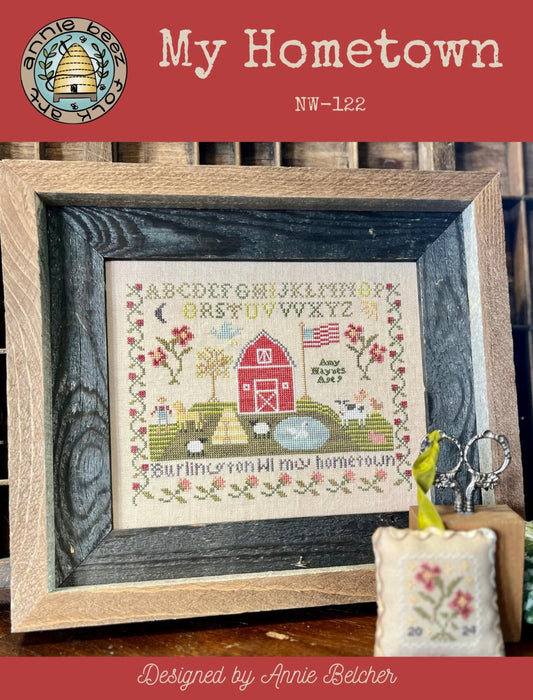 PREORDER My Hometown 8 Page Book Cross Stitch Pattern Annie Beez Folkart Nashville Needlework Market