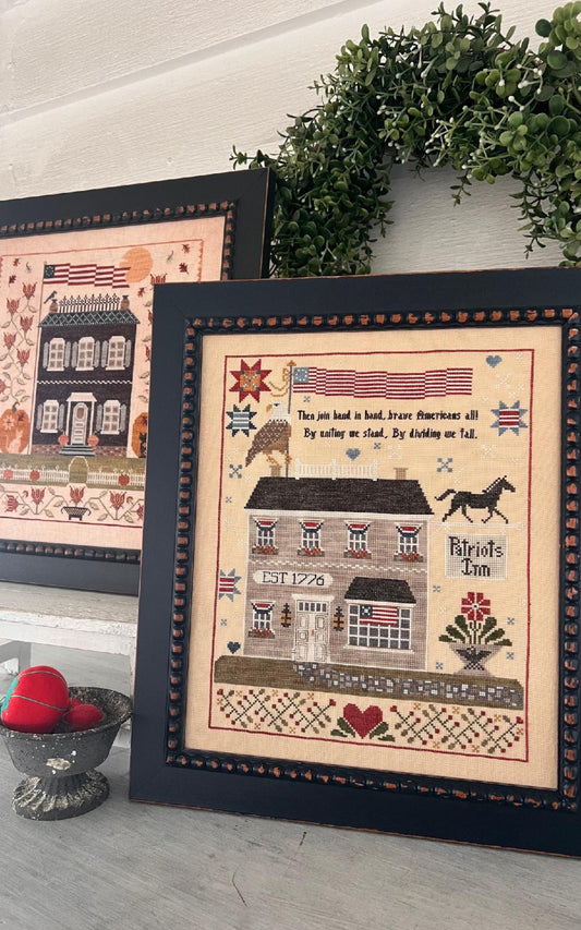 PREORDER Patriot's Inn Cross Stitch Pattern Annie Beez Folkart Nashville Needlework Market