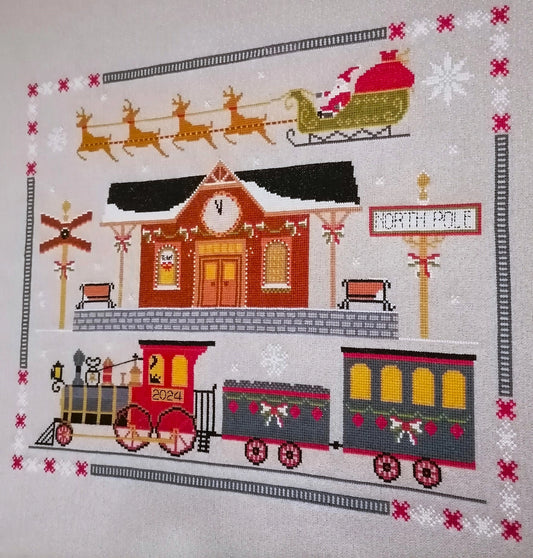 Polar Express Twin Peak Primitives Cross Stitch Pattern