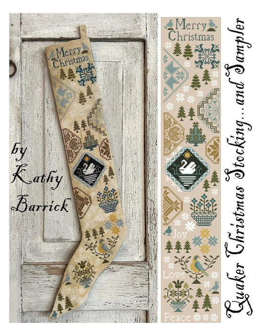 Quaker Christmas Stocking and Sampler Kathy Barrick Cross Stitch Pattern