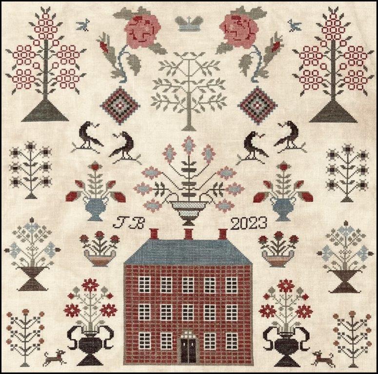 Red Manor Sampler by The Scarlett House Cross Stitch Pattern