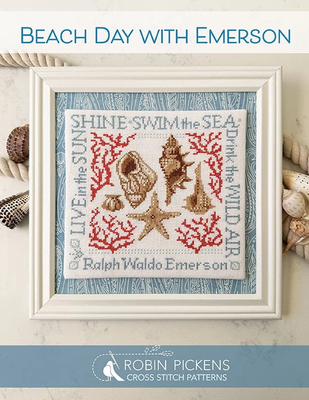 Beach Day with Emerson Cross Stitch Pattern by Robin Pickens