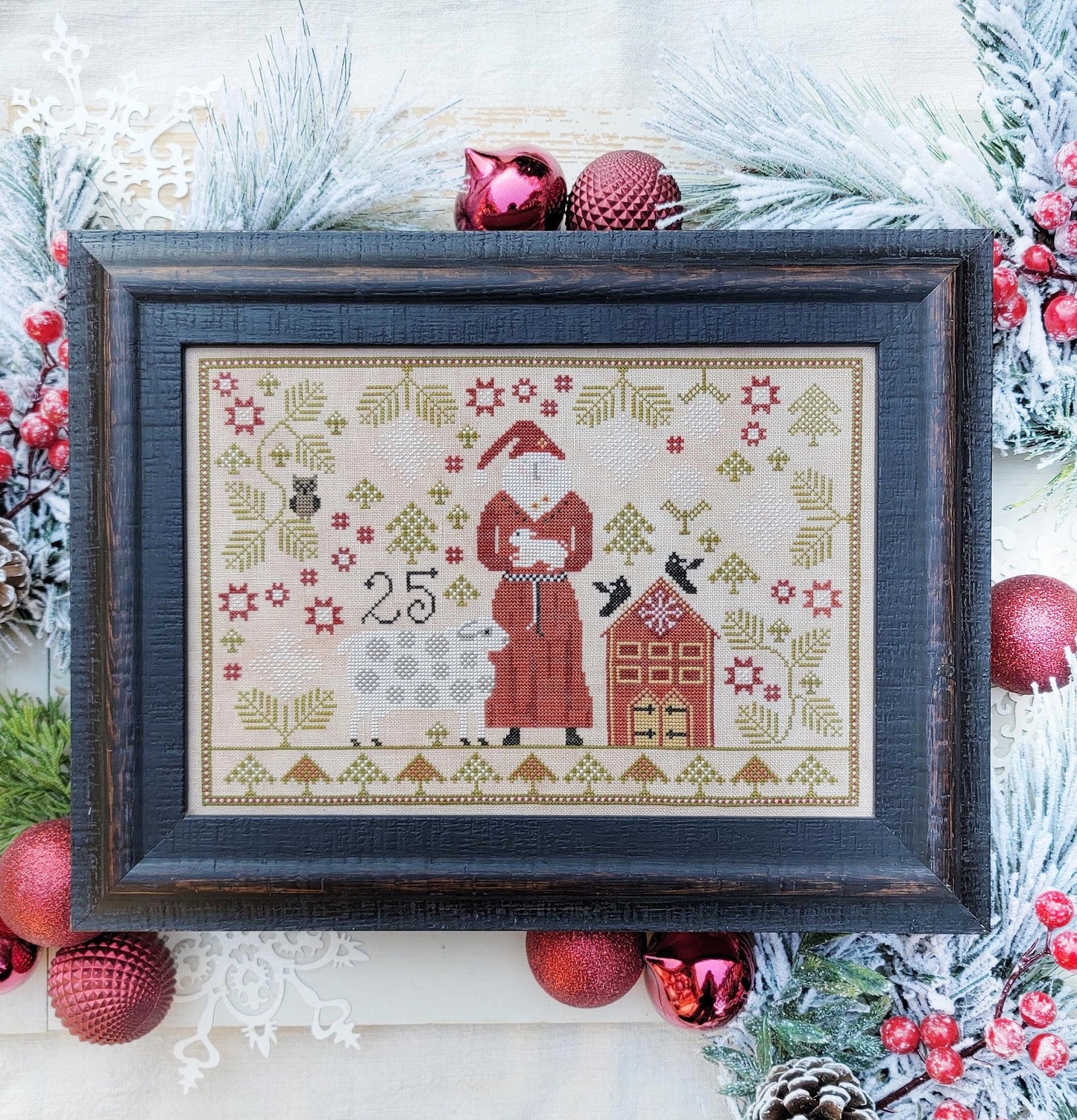 Santa and the Woolmakers Cross Stitch Pattern by Hello from Liz Mathews & Kathy Barrick